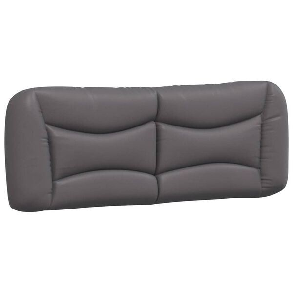 vidaXL Κρεβάτι με Στρώμα Γκρι 140x200εκ. από Συνθετικό Δέρμα