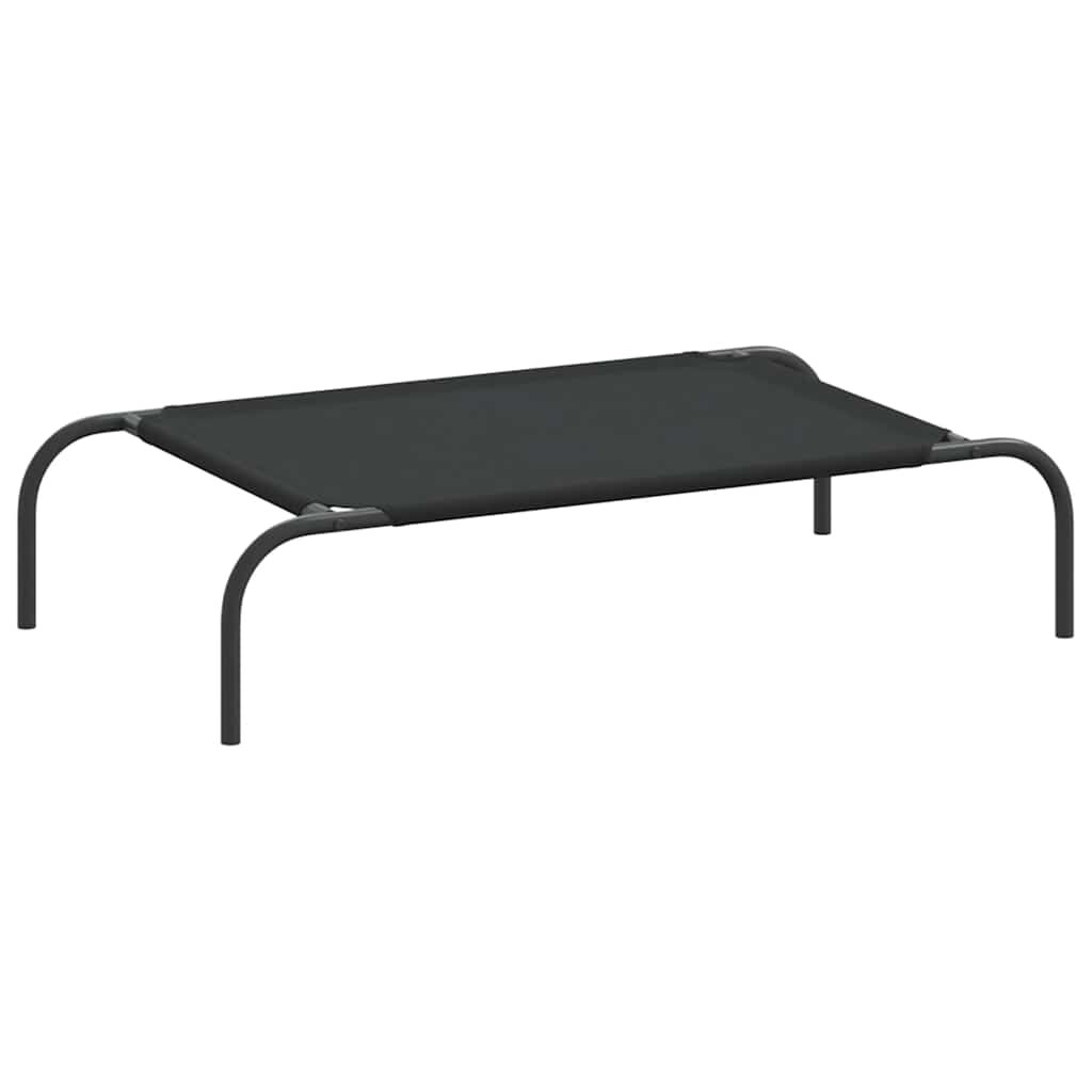 vidaXL Ανυψωμένο κρεβάτι σκύλου μαύρο 90x50x20 cm ύφασμα Οξφόρδης