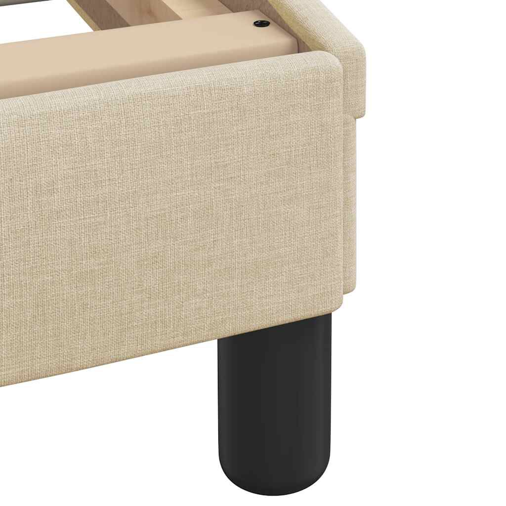 vidaXL Σκελετός Κρεβατιού Χωρίς Στρώμα Κρέμα 90x200 εκ. Υφασμάτινο