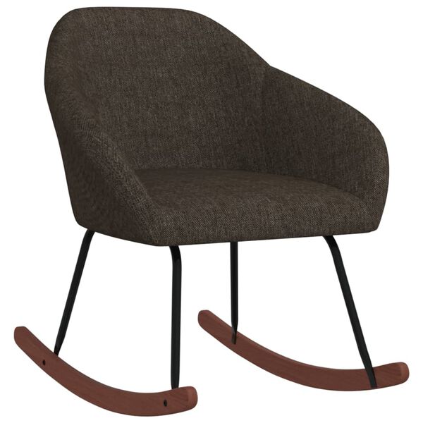 vidaXL Κουνιστή Πολυθρόνα Σκούρο Καφέ Υφασμάτινη