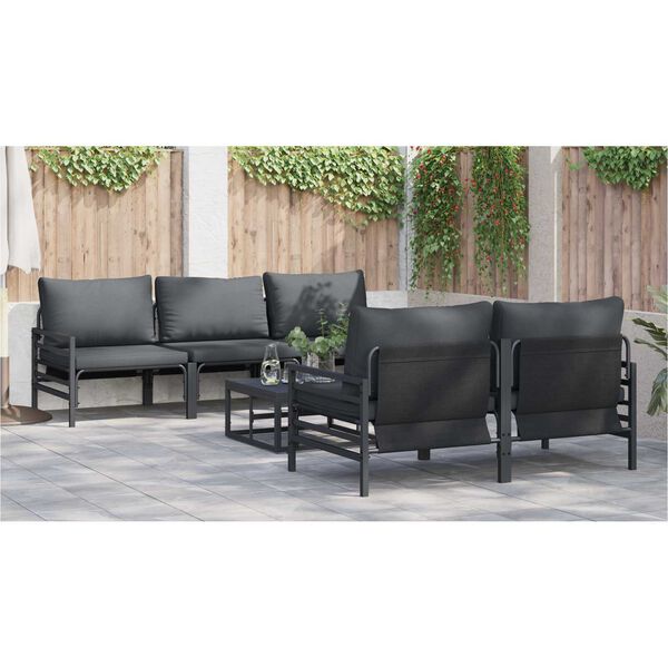 vidaXL Σετ Καναπέ Κήπου με μαξιλάρι με μαξιλάρι 6 pcs Ανθρακί 70 x 70.5 x 31.5 εκ.