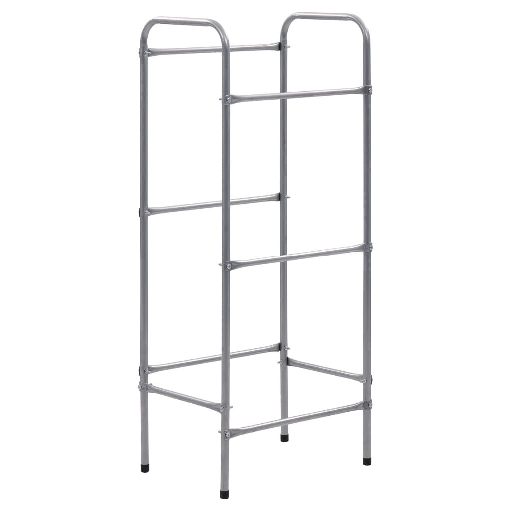 vidaXL Ράφι Αποθήκευσης για 3 Κιβώτια Ασημί 50x33x116 εκ. Ατσάλινο