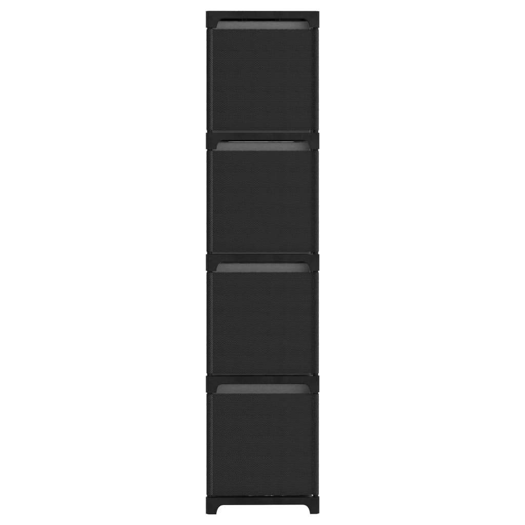 vidaXL Ραφιέρα με 12 Κύβους & Κουτιά Μαύρη 103x30x141 εκ. Υφασμάτινη