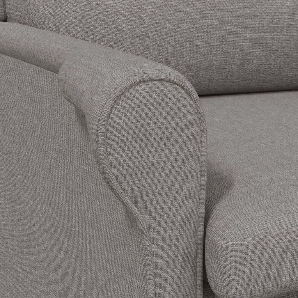 vidaXL Μοντέρνα Πολυθρόνα Taupe Ταπετσαρία από Πολυεστέρα με Ξύλινα Πόδια