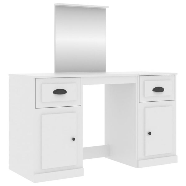 vidaXL Μπουντουάρ με Καθρέφτη Λευκό 130 x 50 x 132,5 εκ.
