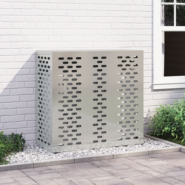 vidaXL Kάλυμμα Κλιματιστικού 110x50x105 εκ Γαλβανισμένο Ατσάλι
