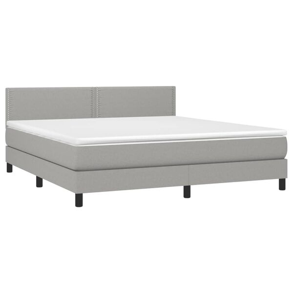 vidaXL &Kappa;&rho;&epsilon;&beta;ά&tau;&iota; Boxspring &mu;&epsilon; &Sigma;&tau;&rho;ώ&mu;&alpha; & LED &Alpha;&nu;.&Gamma;&kappa;&rho;&iota; 180x200 &epsilon;&kappa; &Upsilon;&phi;&alpha;&sigma;&mu;ά&tau;&iota;&nu;&omicron;
