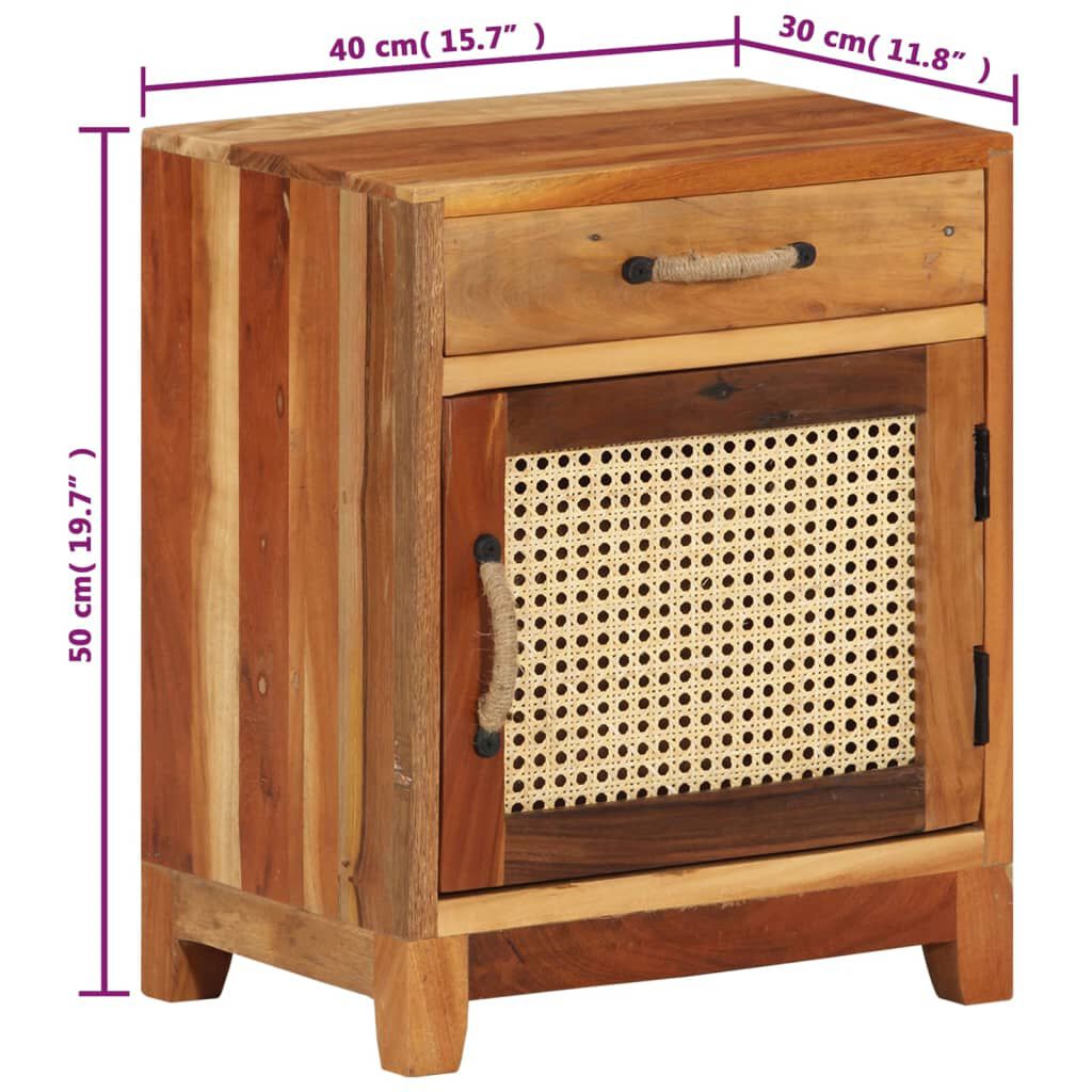 vidaXL Κομοδίνο 40 x 30 x 50 εκ. από Μασίφ Ανακυκλωμένο Ξύλο