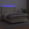 vidaXL &Kappa;&rho;&epsilon;&beta;ά&tau;&iota; Boxspring &mu;&epsilon; &Sigma;&tau;&rho;ώ&mu;&alpha; & LED &Kappa;&rho;&epsilon;&mu; 140x200 &epsilon;&kappa;. &Sigma;&upsilon;&nu;&theta;. &Delta;έ&rho;&mu;&alpha;