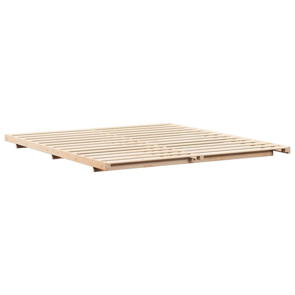 vidaXL Κρεβάτι δαπέδου Καφέ 180 x 210 cm Μασίφ ξύλο πεύκου
