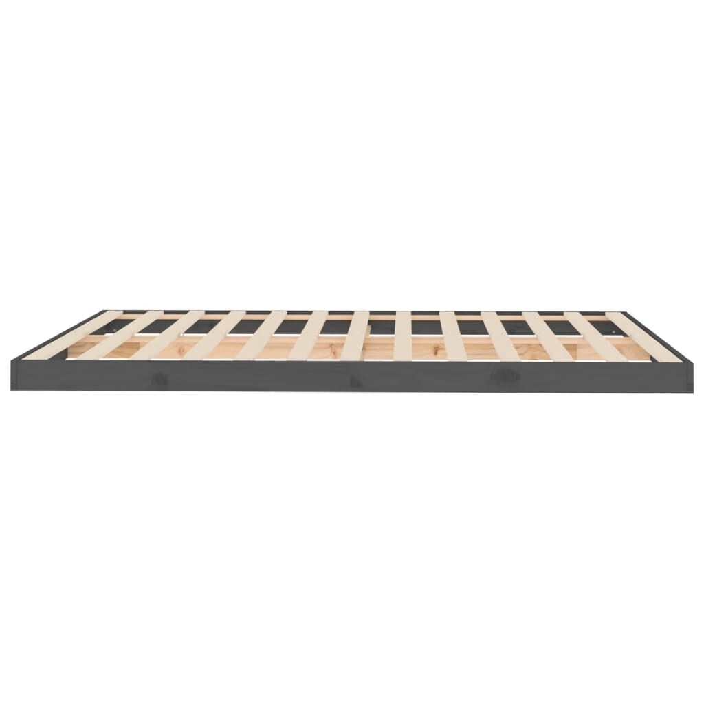vidaXL Σκελετός Κρεβατιού Γκρι 150x200 εκ. Μασίφ Ξύλο Πεύκου King Size