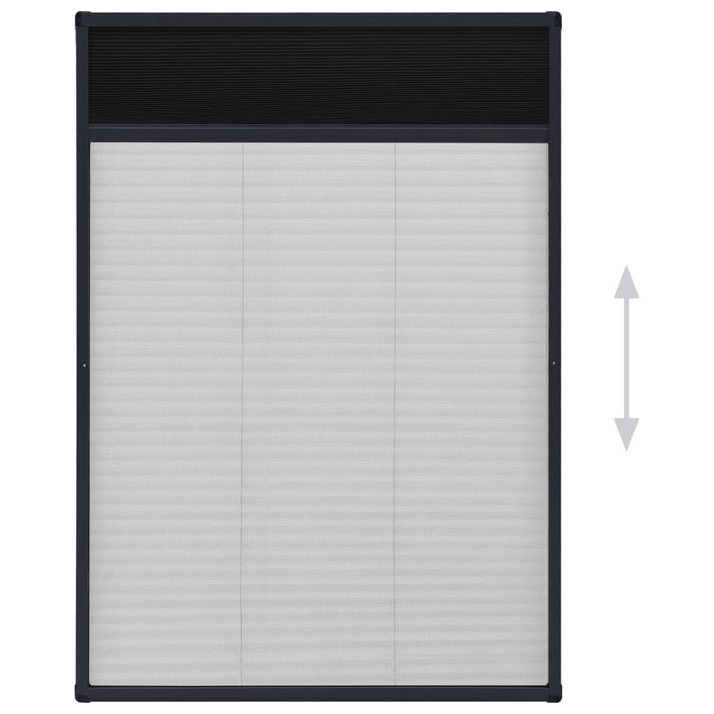 vidaXL Σήτα Παραθύρου Πλισέ Ανθρακί 80 x 120 εκ. από Αλουμίνιο
