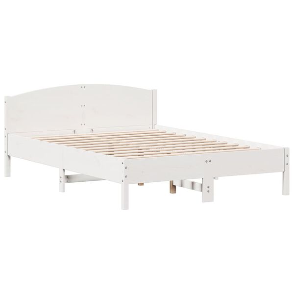 vidaXL Σκελετός Κρεβ. Χωρίς Στρώμα Λευκό 150x200 εκ Μασίφ Πεύκο