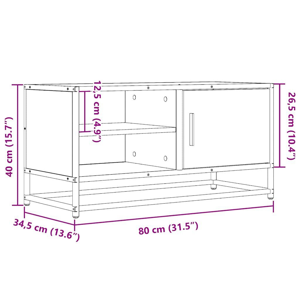 vidaXL Έπιπλο Τηλεόρασης Γκρι Sonoma 80x34,5x40 εκ. Επεξ. Ξύλο