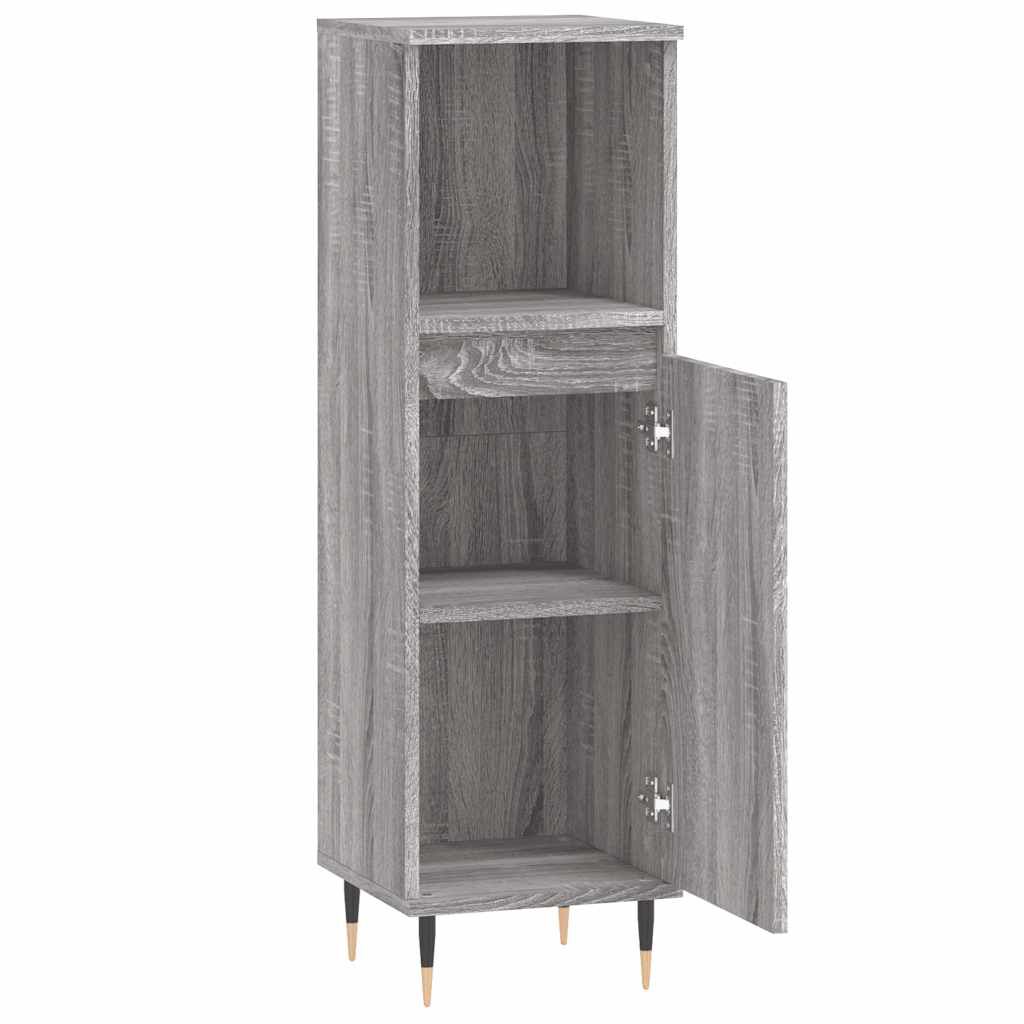 vidaXL Ντουλάπι Μπάνιου Γκρι Sonoma 30x30x100 εκ. Επεξεργασμένο Ξύλο