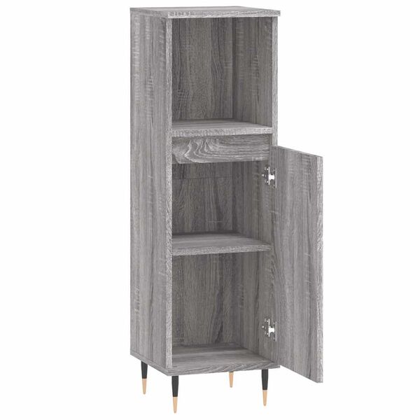 vidaXL Ντουλάπι Μπάνιου Γκρι Sonoma 30x30x100 εκ. Επεξεργασμένο Ξύλο