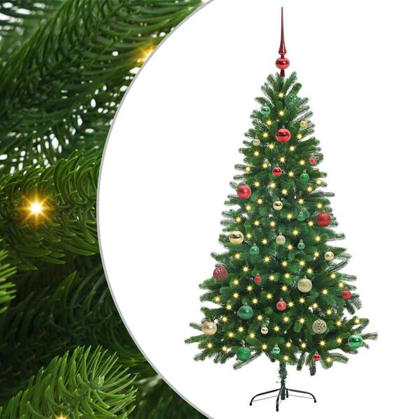 vidaXL Χριστουγεννιάτικο Δέντρο με 150 LED με βάση Πράσινο 150 cm PE