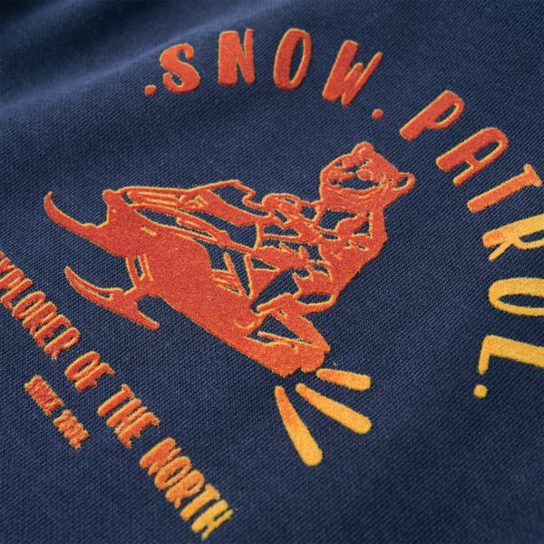 Φούτερ Παιδικό με Κουκούλα Ναυτικό Μπλε Μελανζέ & Πορτοκαλί 116