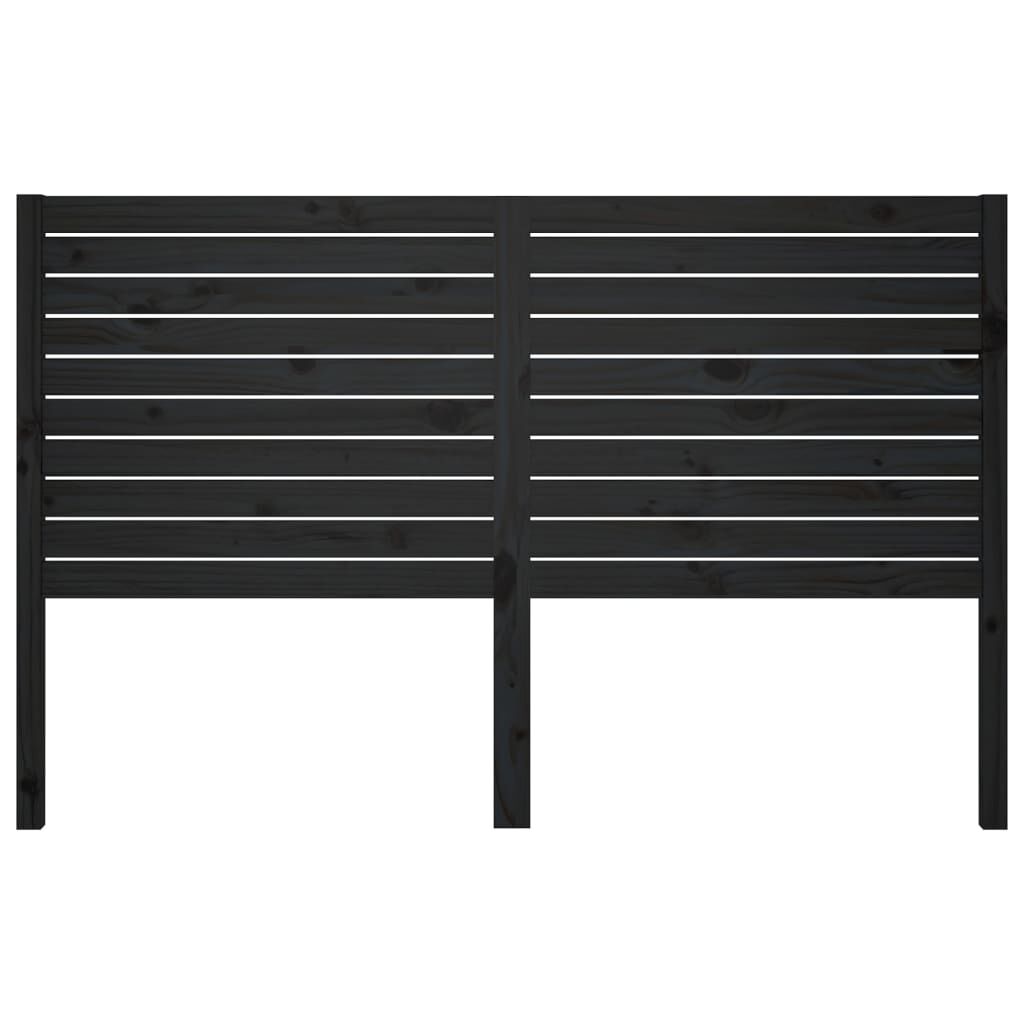 vidaXL Κεφαλάρι Κρεβατιού Μαύρο 166 x 4 x 100 εκ. Μασίφ Ξύλο Πεύκου