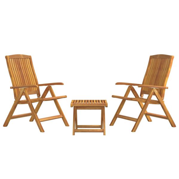 vidaXL Σαλόνι Κήπου Σετ 3 Τεμαχίων από Μασίφ Ξύλο Teak