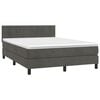 vidaXL &Kappa;&rho;&epsilon;&beta;ά&tau;&iota; Boxspring &mu;&epsilon; &Sigma;&tau;&rho;ώ&mu;&alpha; & LED &Sigma;&kappa;. &Gamma;&kappa;&rho;&iota; 140x190&epsilon;&kappa;. &Beta;&epsilon;&lambda;&omicron;ύ&delta;&iota;&nu;&omicron;