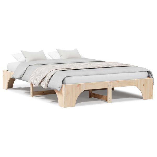 vidaXL Κρεβάτι Φυσικό Μασίφ ξύλο πεύκου 160 x 200 εκ. Modular Κρεβάτι