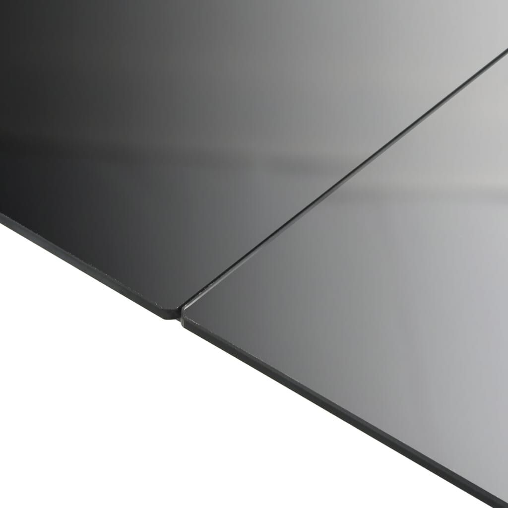 vidaXL Τραπέζι Κήπου Μαύρο 190 x 90 x 74 εκ. από Αλουμίνιο / Γυαλί