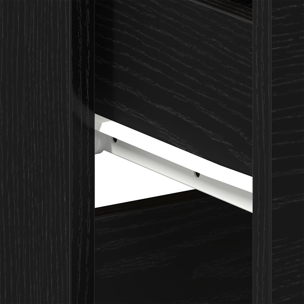 κομοδίνο vidaXL Μαύρο Δρυς 40x35x65 εκ Made of Engineered Wood