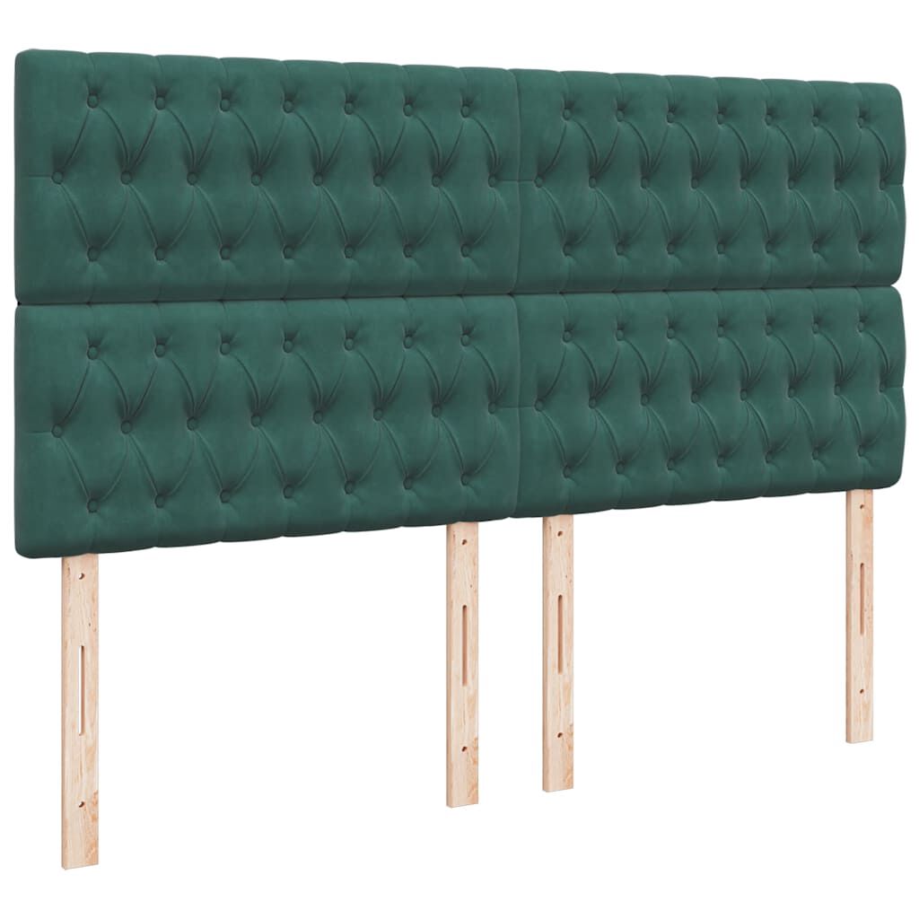 vidaXL Οθωμανικό κρεβάτι με στρώματα&LEDs Dark Green 180x200cm Velvet