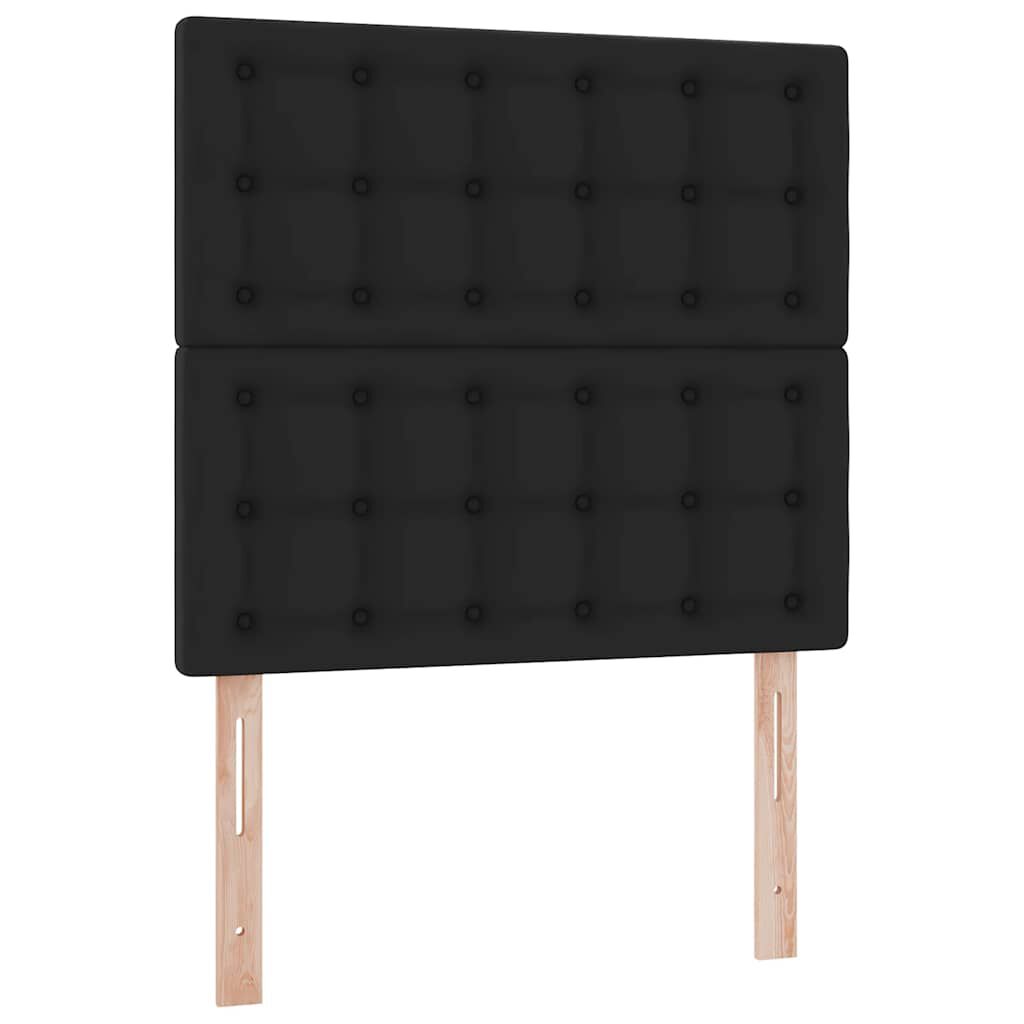 vidaXL Οθωμανικό κρεβάτι με στρώμα Μαύρο 90x200cm Faux Leather