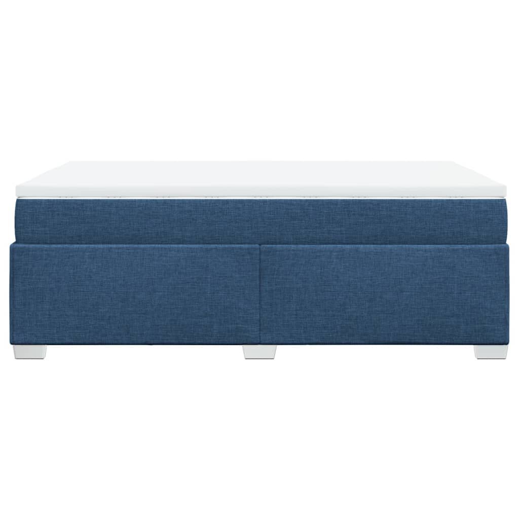 vidaXL Κρεβάτι Boxspring με Στρώμα Μπλε 120x190 εκ. Υφασμάτινο