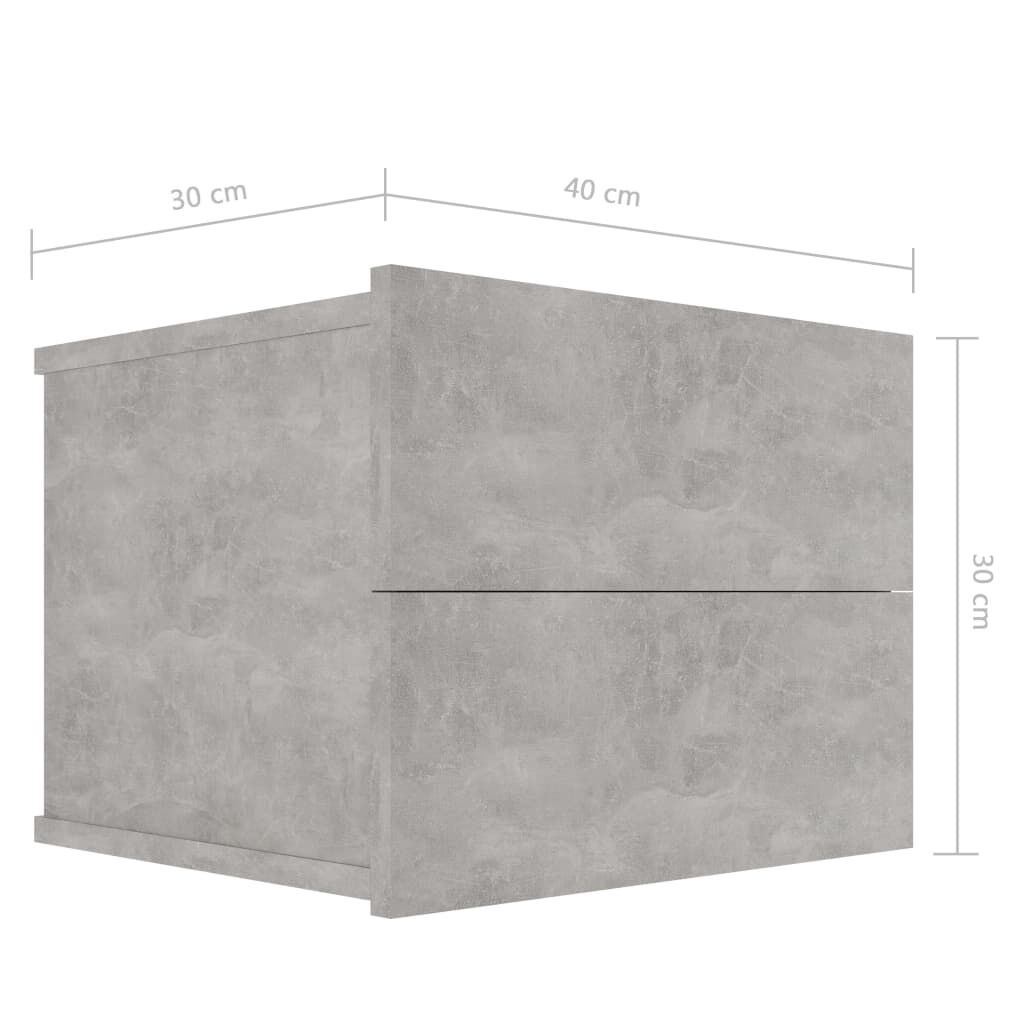 vidaXL Κομοδίνο Γκρι του Σκυροδέματος 40 x 30 x 30 εκ. από Επεξ. Ξύλο