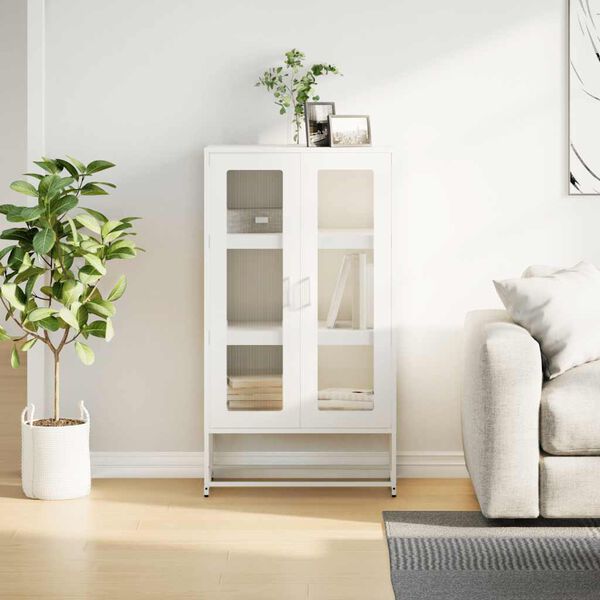 vidaXL Highboard Λευκό 68x39x123 cm Ατσάλι