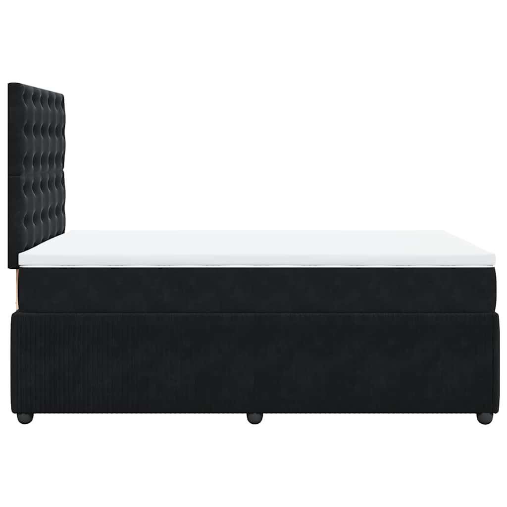 vidaXL Κρεβάτι Boxspring με Στρώμα Μαύρο 120x190 εκ. Βελούδινο