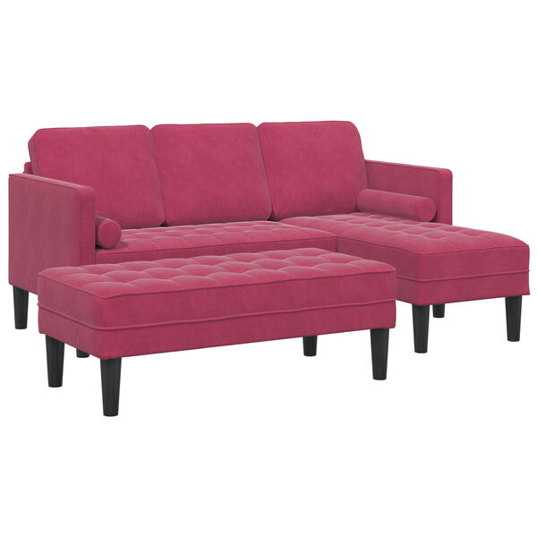 vidaXL Σετ Καναπέ 2 pcs Μπορντό 173 x 131 x 67 εκ Βελούδο