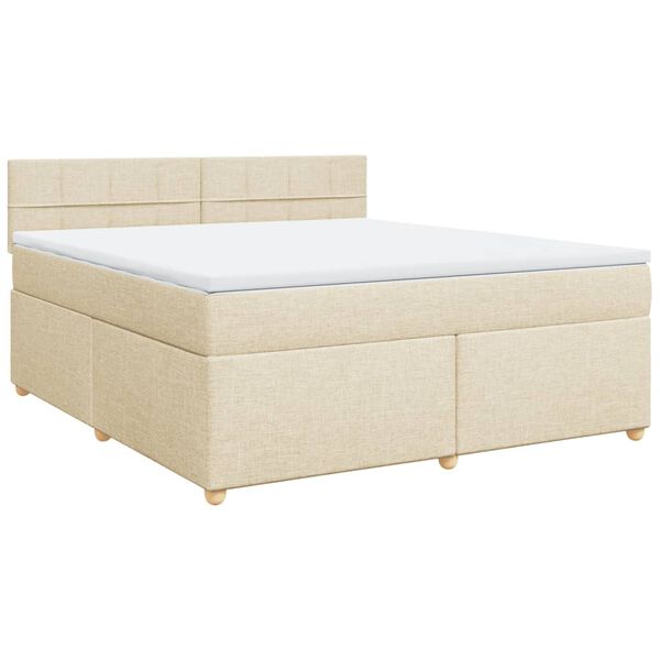vidaXL &Kappa;&rho;&epsilon;&beta;ά&tau;&iota; Boxspring &mu;&epsilon; &Sigma;&tau;&rho;ώ&mu;&alpha; &Kappa;&rho;&epsilon;&mu; 180x200 &epsilon;&kappa;. &Upsilon;&phi;&alpha;&sigma;&mu;ά&tau;&iota;&nu;&omicron;
