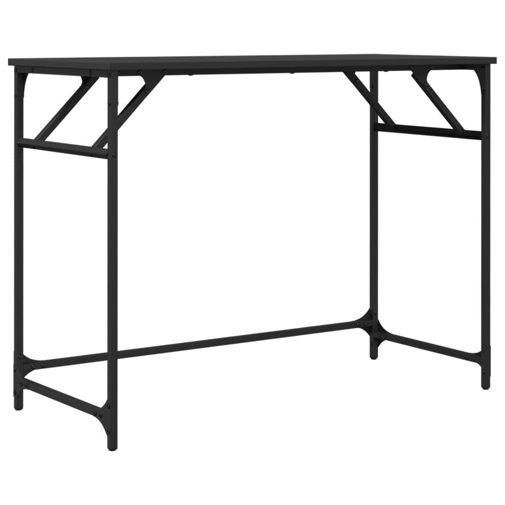 vidaXL Γραφείο Μαύρο 100x45x76 εκ. Επεξ. Ξύλο/Ατσάλι Ηλ. Βαφή Πούδρας