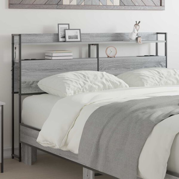 vidaXL Κεφαλάρι Αποθήκης Γκρι Sonoma 120 cm Επεξεργασμένο ξύλο