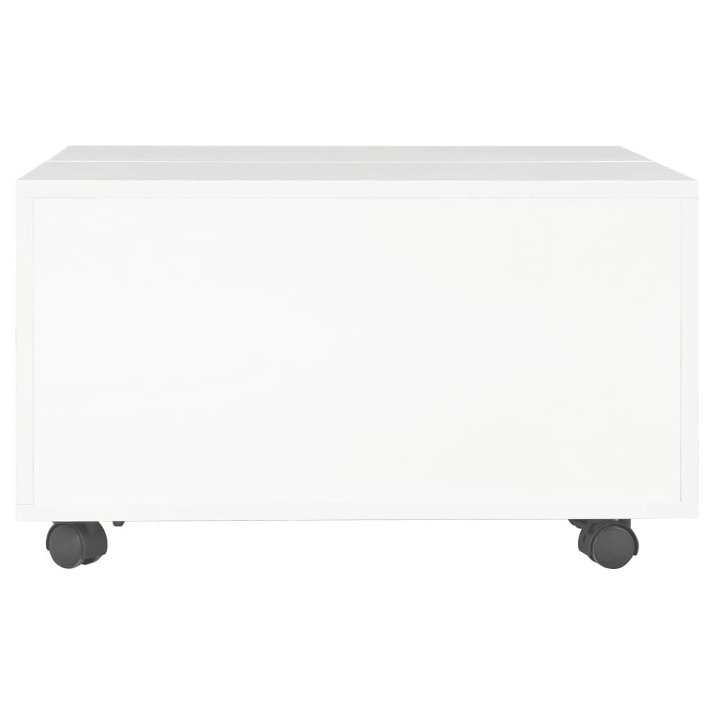 vidaXL Τραπεζάκι Σαλονιού Γυαλιστερό Λευκό 60x60x35 εκ. Μοριοσανίδα