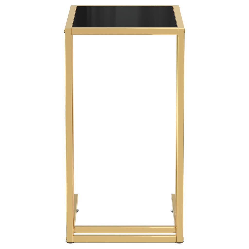 vidaXL Τραπέζι Υπολογιστή Βοηθητικό Μαύρο 50x35x65 εκ. Ψημένο Γυαλί