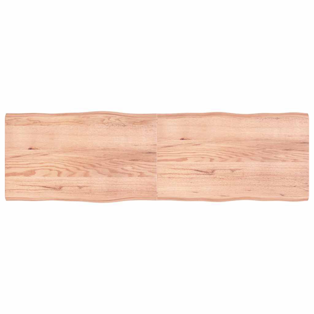 vidaXL Επιφ Τραπεζιού Αν Καφέ 200x60x(2-6)εκ.Ακατέργ. Μασίφ Ξύλο Δρυός