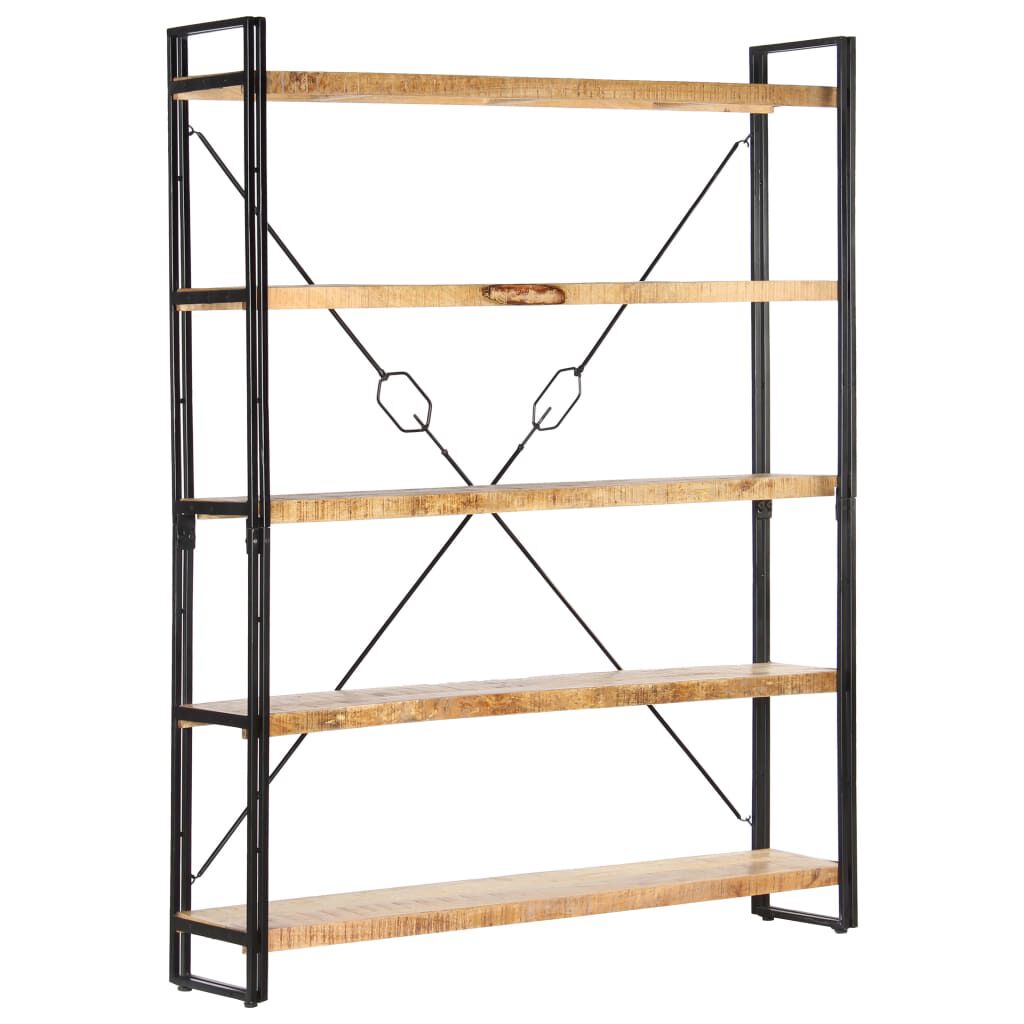 vidaXL Βιβλιοθήκη με 5 Επίπεδα 140 x 30 x 180 εκ. Μασίφ Ξύλο Μάνγκο