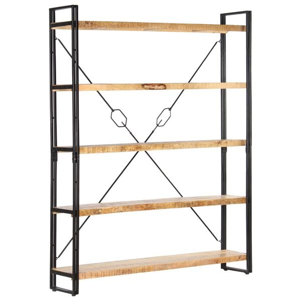 vidaXL Βιβλιοθήκη με 5 Επίπεδα 140 x 30 x 180 εκ. Μασίφ Ξύλο Μάνγκο