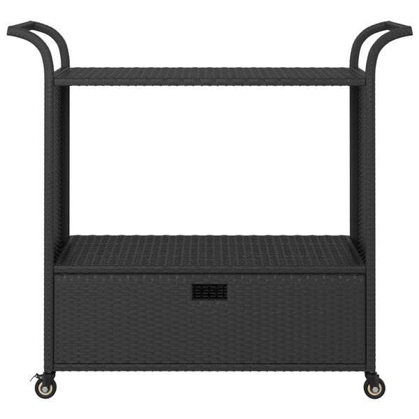 vidaXL Τρόλεϊ Μεταφοράς με Συρτάρι Μαύρο 100x45x97 εκ. Συνθετικό Ρατάν