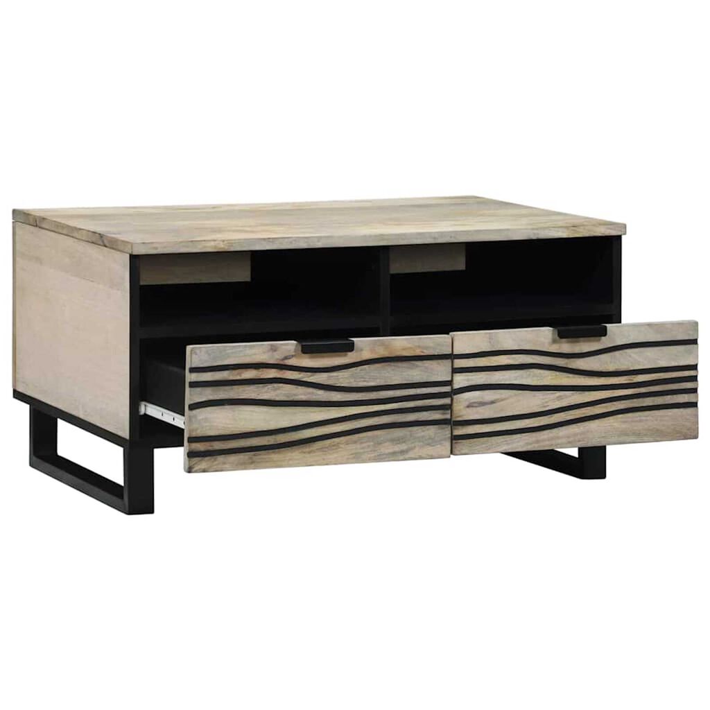vidaXL Τραπεζάκι σαλονιού with Drawer Άσπρο, Μαύρο 80 x 54 x 40 εκ