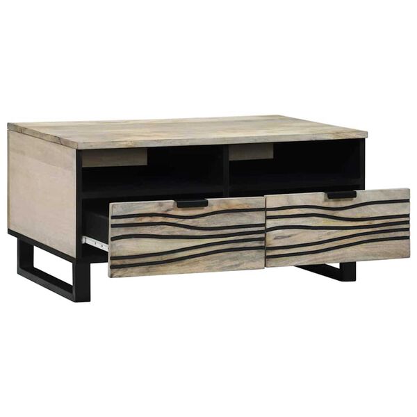 vidaXL Τραπεζάκι σαλονιού with Drawer Άσπρο, Μαύρο 80 x 54 x 40 εκ