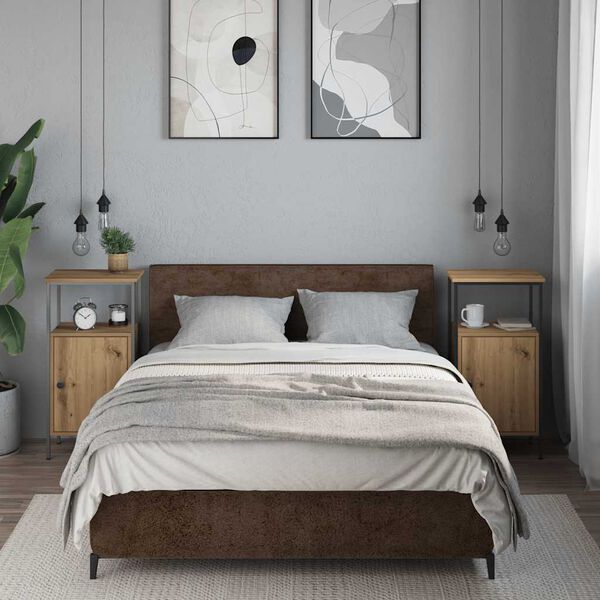 vidaXL &Kappa;&omicron;&mu;&omicron;&delta;ί&nu;&alpha; 2 &tau;&epsilon;&mu;ά&chi;&iota;&alpha; Artisan Oak 41x31x80 cm &Kappa;&alpha;&tau;&alpha;&sigma;&kappa;&epsilon;&upsilon;&alpha;&sigma;&mu;έ&nu;&omicron; &xi;ύ&lambda;&omicron;