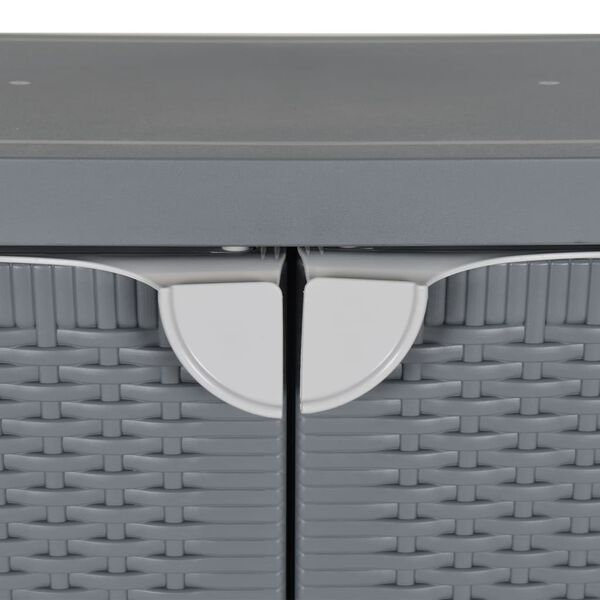 vidaXL Ντουλάπι Αποθήκευσης Κήπου Γκρι 65x45x88 εκ. από Ρατάν PP