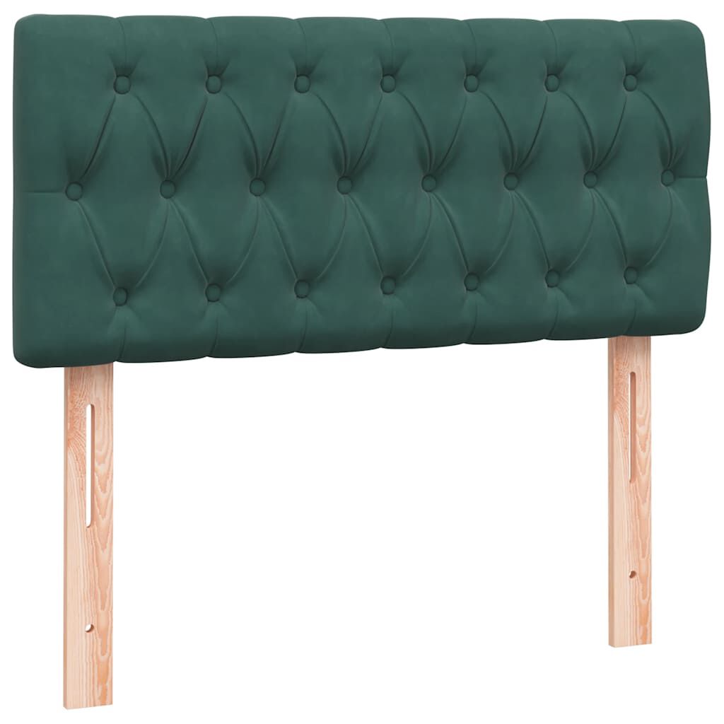 vidaXL Box Spring κρεβάτι με στρώμα σκούρο πράσινο 80x220εκ. Βελούδινο
