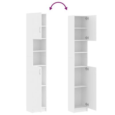 vidaXL Στήλη Μπάνιου Λευκή 32 x 25,5 x 190 εκ. από Επεξ. Ξύλο